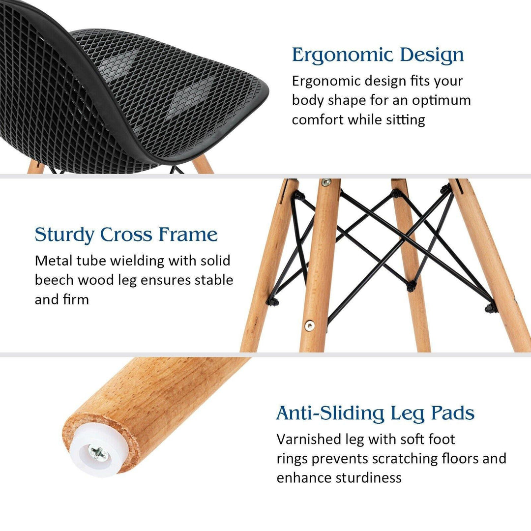 Giantex Set of 2 or 4 Modern Dining Chairs, Shell PP Lounge Side Chairs w/ Mesh Design - Giantexus