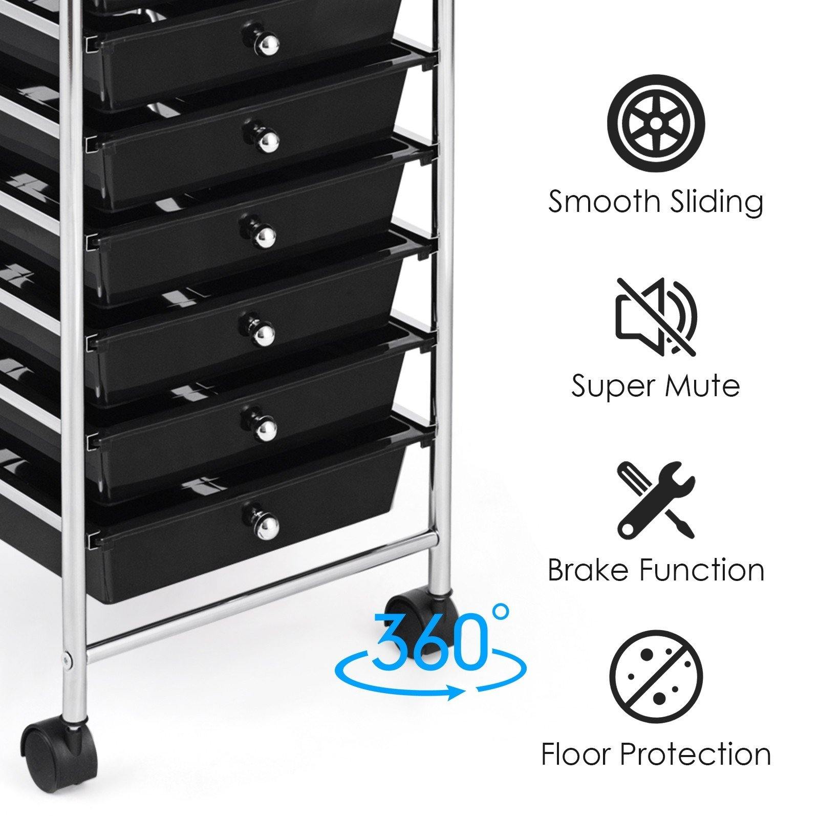 Giantex Rolling Storage Cart on Wheels with 10 Drawers