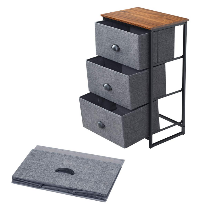 Giantex Dresser Storage Tower Nightstand W/Fabric Drawers