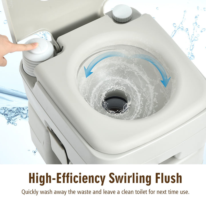 Portable Toilet 5.3 Gallon with Powerful Push Pump