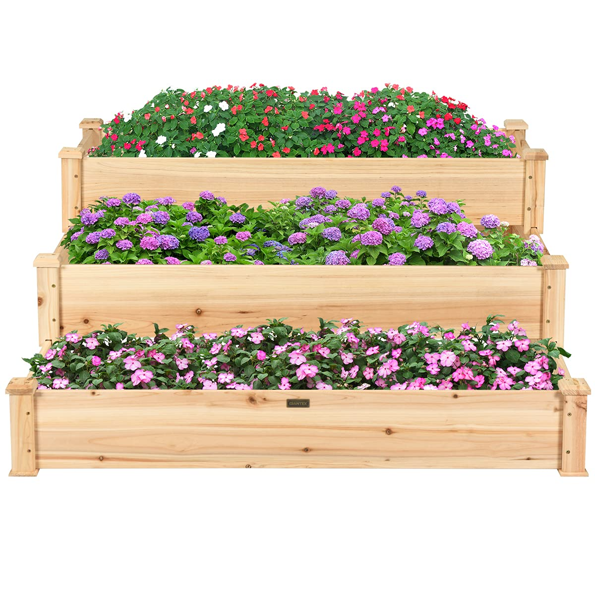 3 Tier Raised Garden Bed, 49'' x 49'' x 22"  (L x W x H)