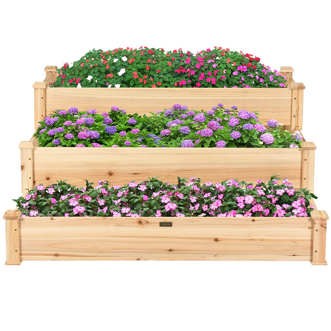 3 Tier Raised Garden Bed, 49'' x 49'' x 22"  (L x W x H)