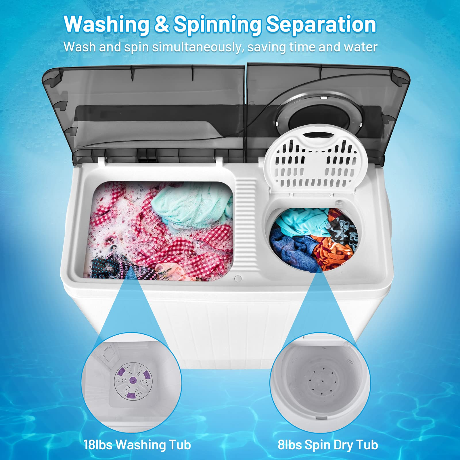 Compact Washing Machine for Apartment, Dorm and RV