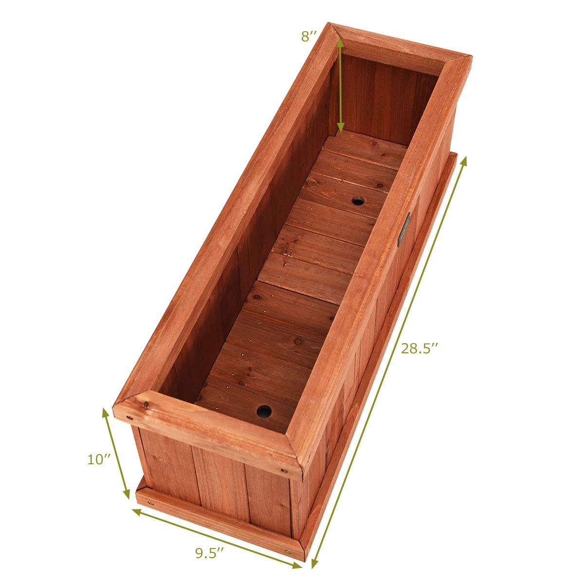 Raised Garden Bed Flower or Vegetable Planter (28" L X 9" W X 10" H)