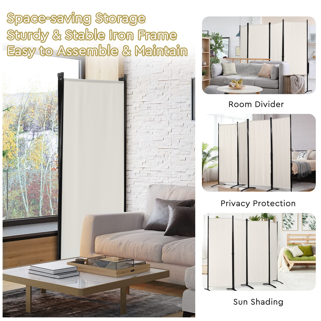 Giantex 4 Panel Room Divider, 5.6Ft Folding Screen, Home Office Freestanding Tall Partition