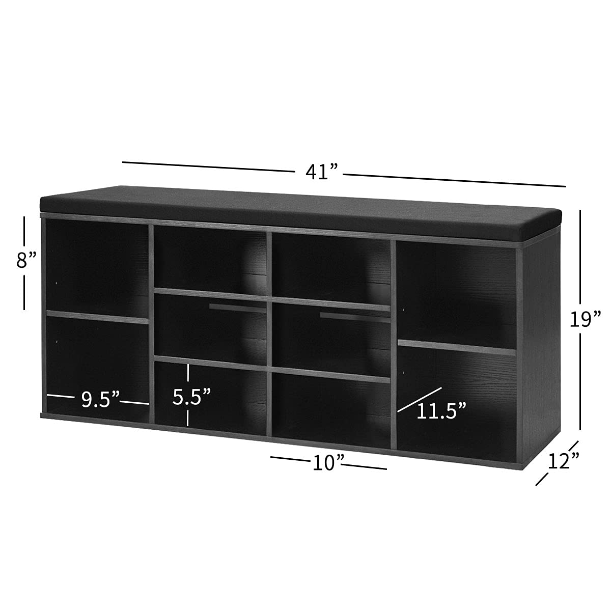 Giantex Shoe Storage Bench with Cushion, Entryway Shoe Rack Bench