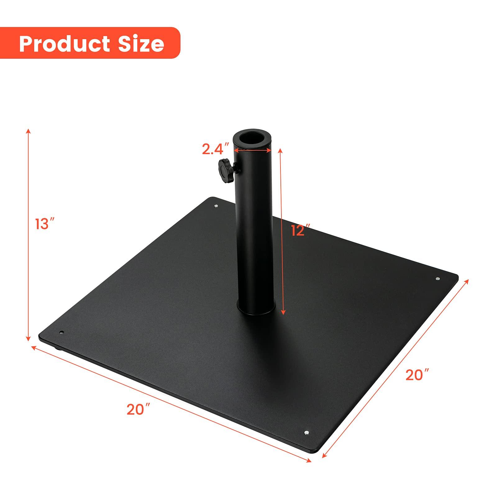 Giantex Square Umbrella Base, Steel Heavy Duty Patio Market Umbrella Stand (20/25 Inch) - Giantexus