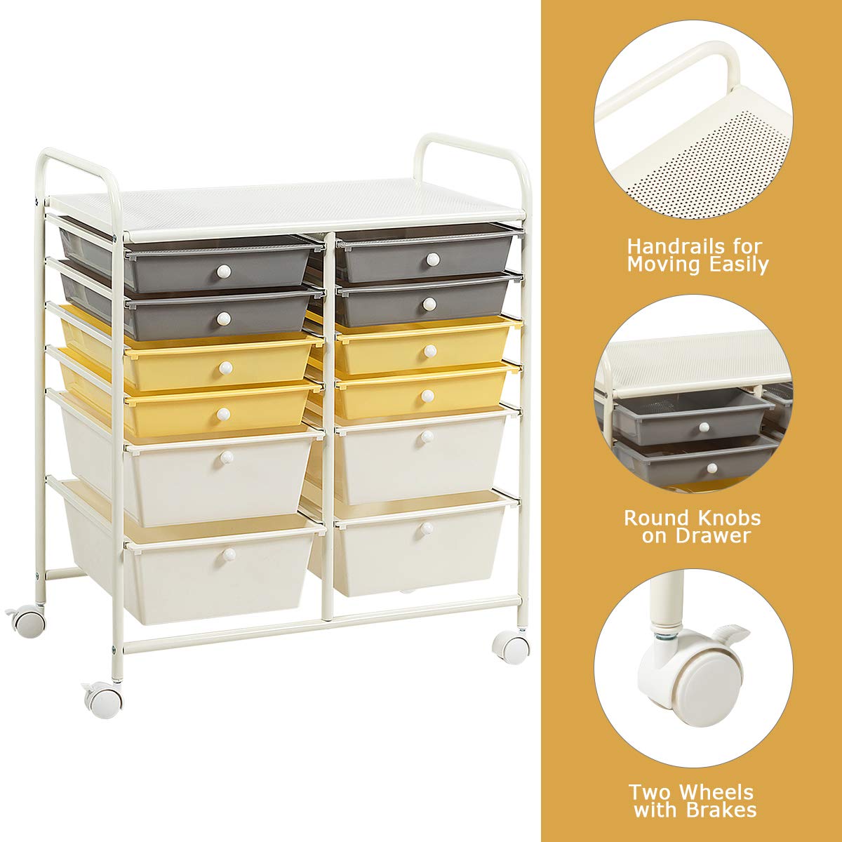 Giantex 12 Drawer Rolling Storage Cart