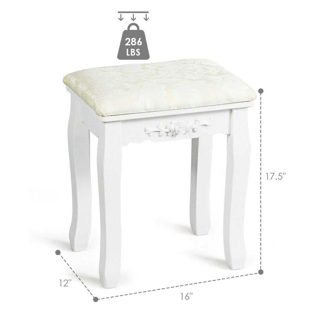 Giantex Vanity Stool Makeup Bench Dressing Stools Retro Wave Foot Floor Pad
