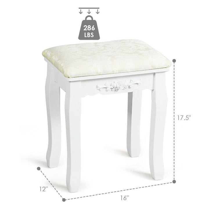 Giantex Vanity Stool Makeup Bench Dressing Stools Retro Wave Foot Floor Pad