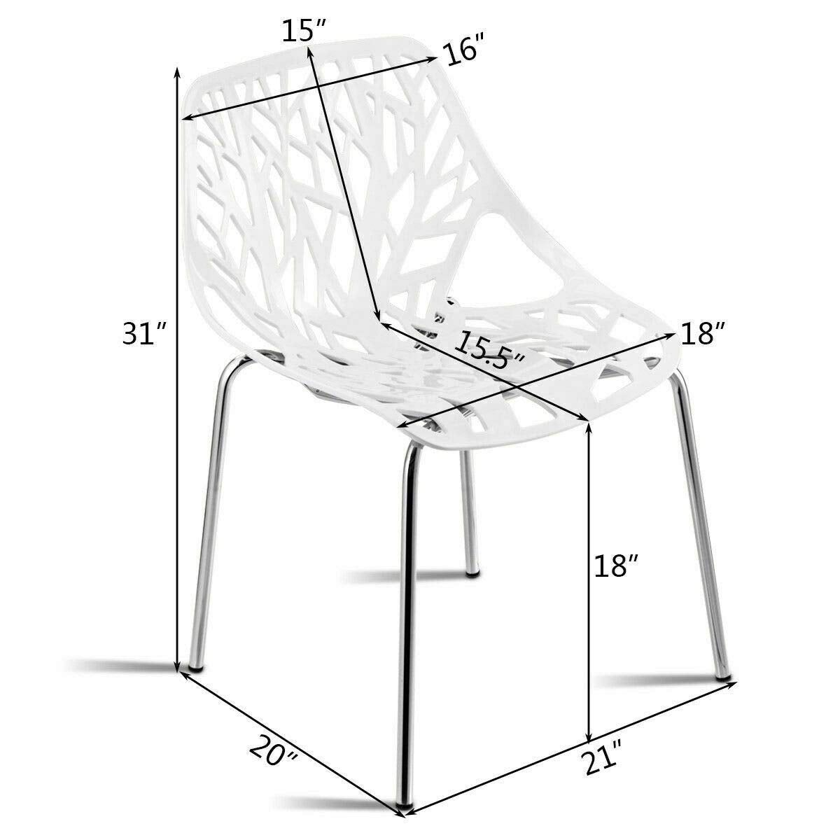 Giantex Set of 6 Modern Dining Chairs w/Plastic Feet Pads