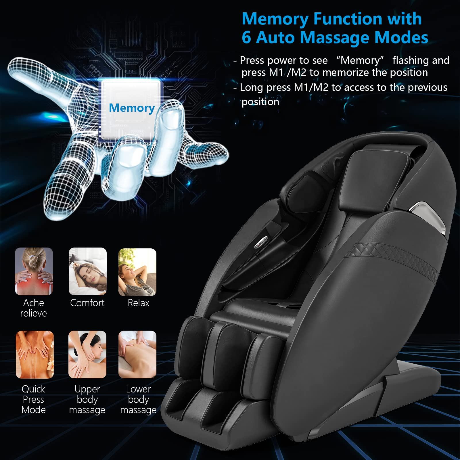 Giantex SL Track Massage Recliner Zero Gravity W/Negative Ion Generator