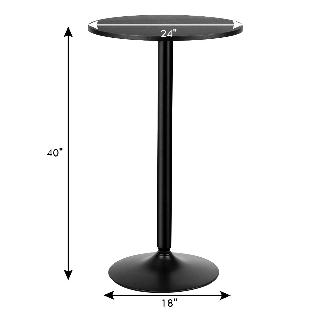 Giantex Pub Bar Table 24-Inch Round Top 40-Inch Height Modern Style