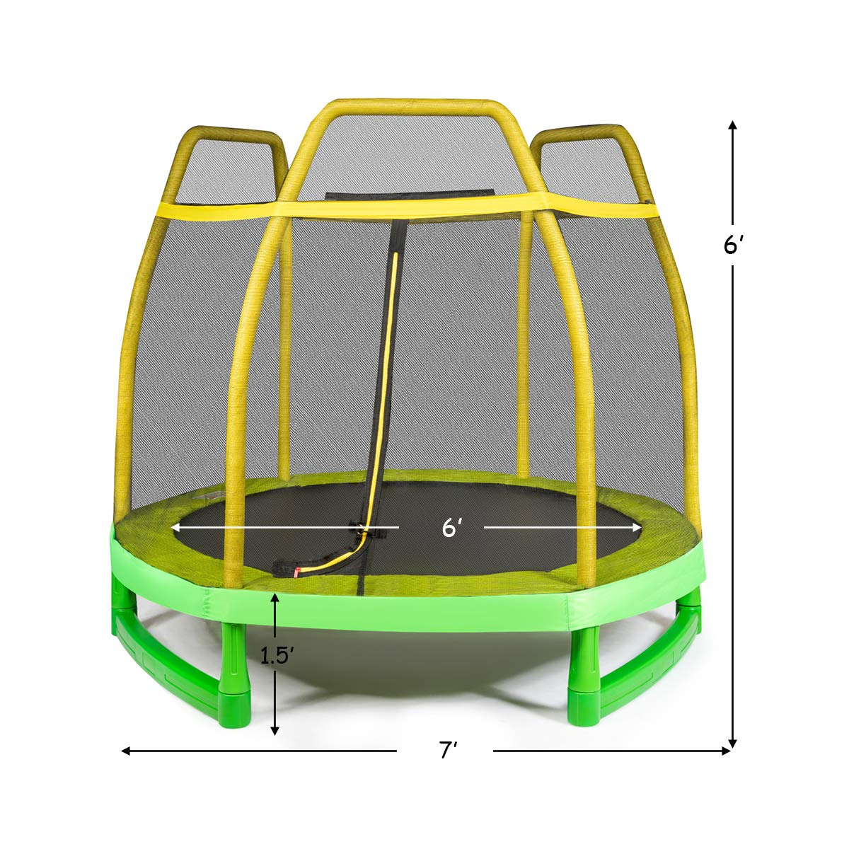 Giantex 7 Ft Kids Trampoline w/Safety Enclosure Net