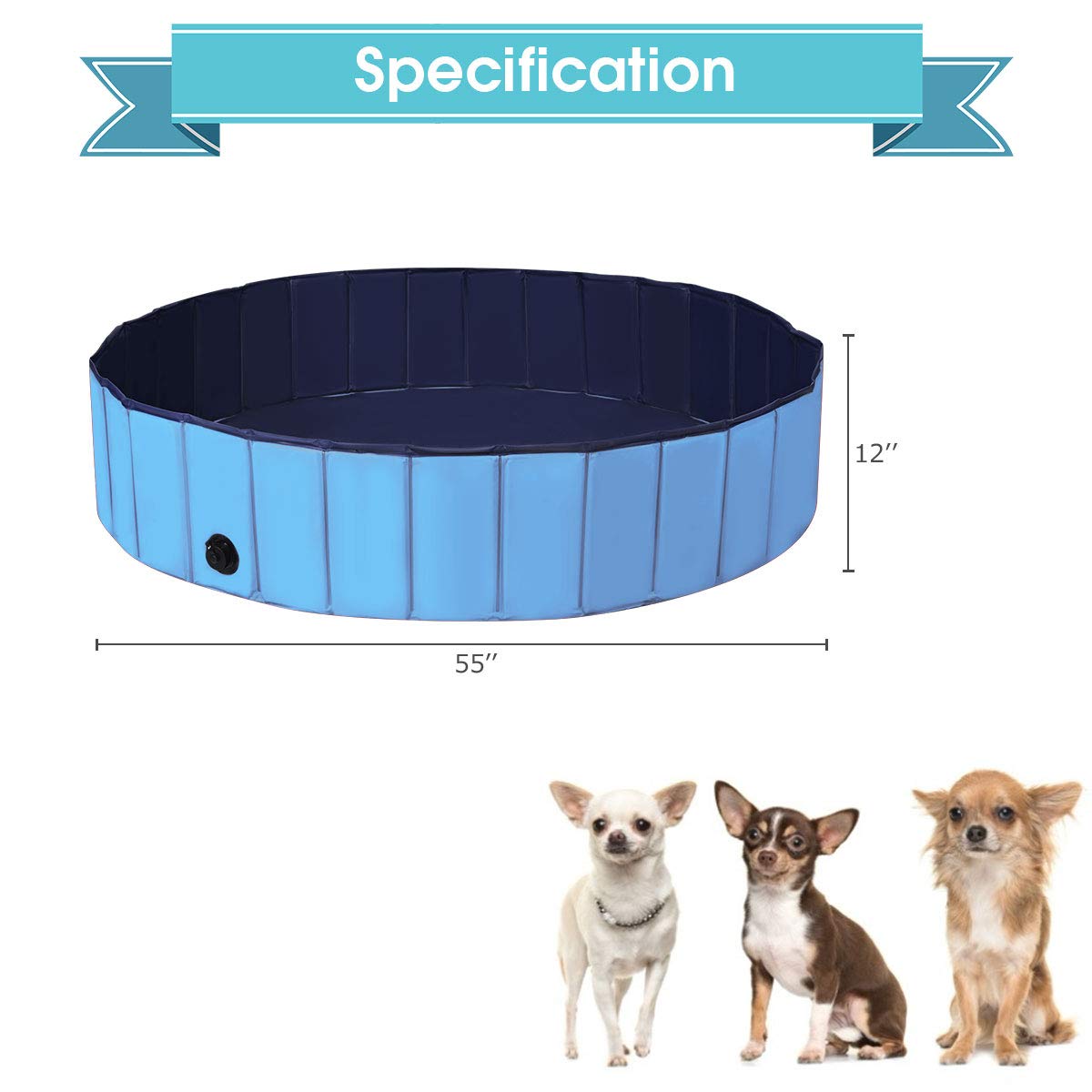 Giantex Foldable Pet Swimming Pool Dog Bath Pool with Anti-Slip Bottom