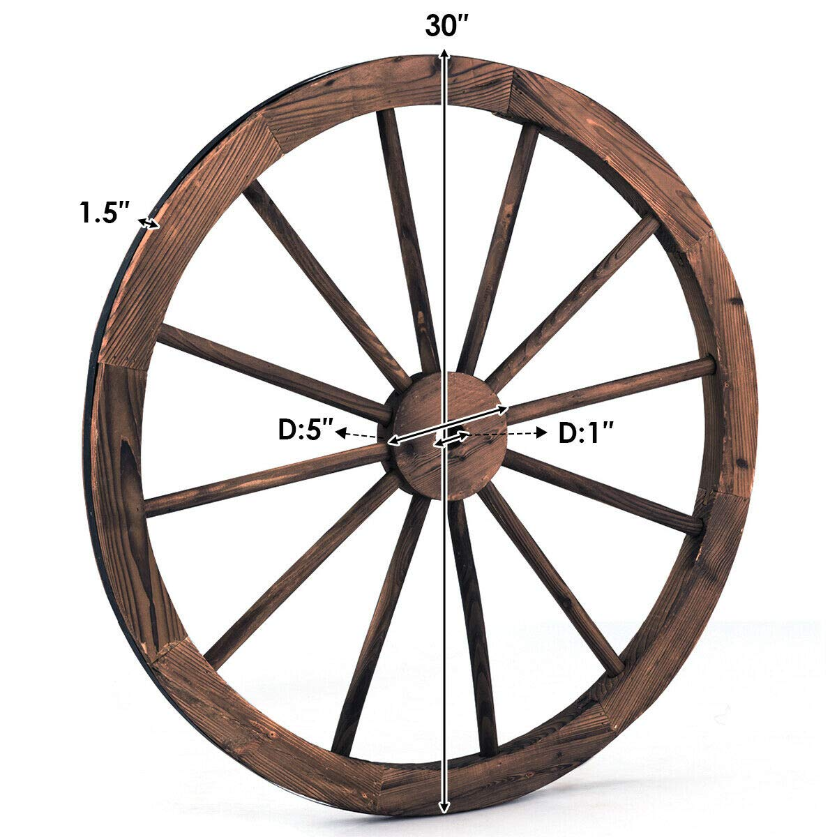 Giantex 30-Inch Set of Two Decorative Wooden Wheel