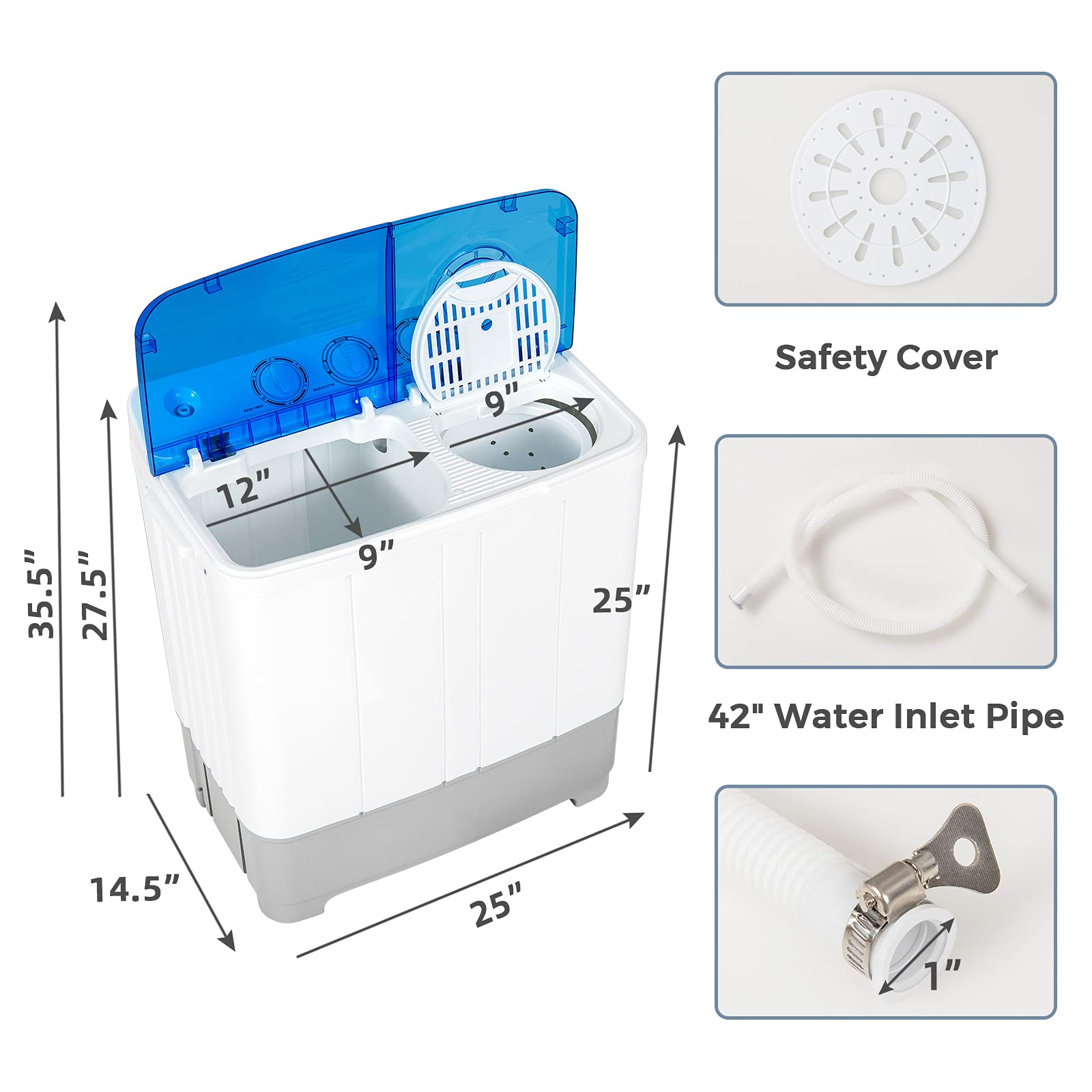 Dorm Apartment Semi-Automatic Twin Tub Mini Washer