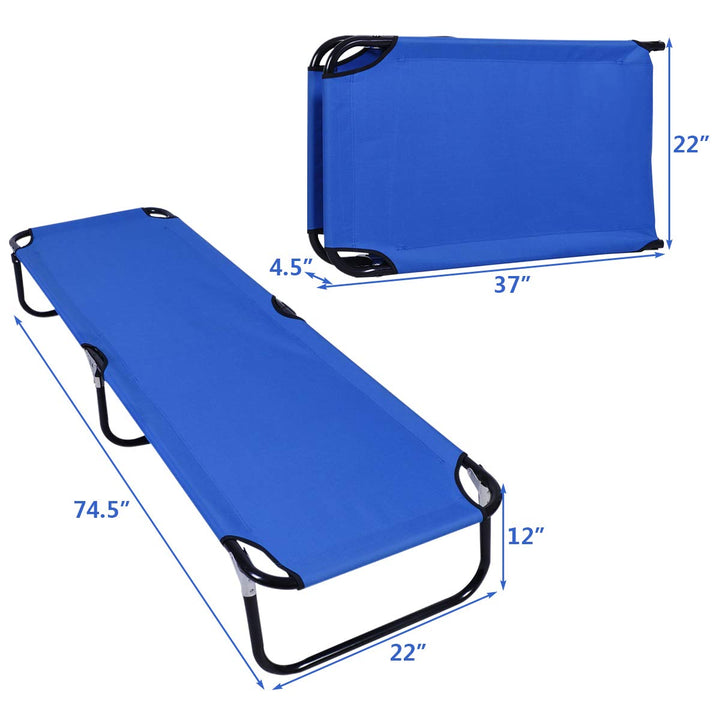 Giantex Blue Folding Camping Bed Outdoor Portable Army Military Camping Bed