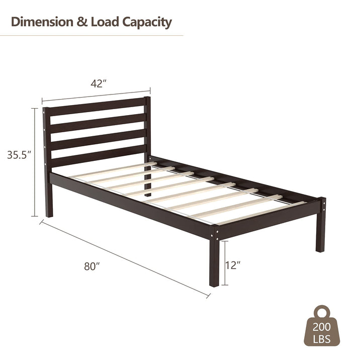 Giantex Wood Slat Support, No Spring Needed, Bed Mattress Foundation, Espresso (Twin)