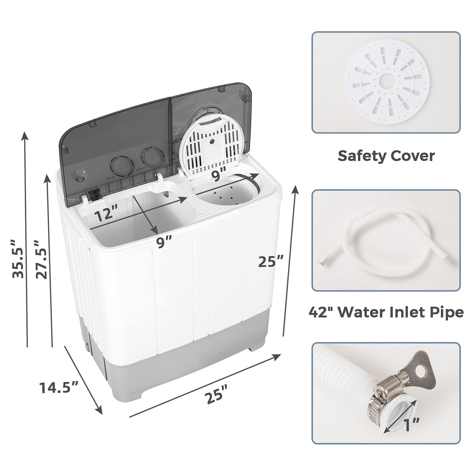 Dorm Apartment Semi-Automatic Twin Tub Mini Washer