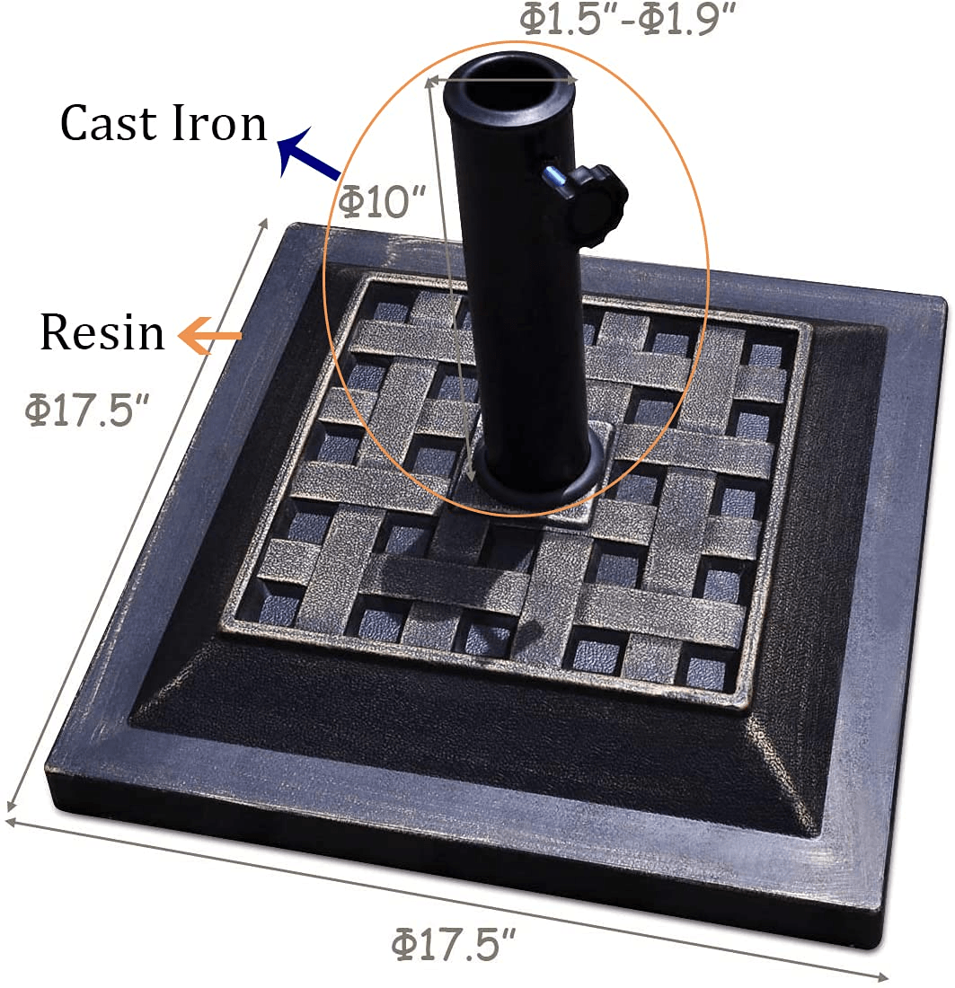 Giantex 30lbs Patio Market Umbrella Base, Classic Square, 17.5"X 17.5" - Giantexus