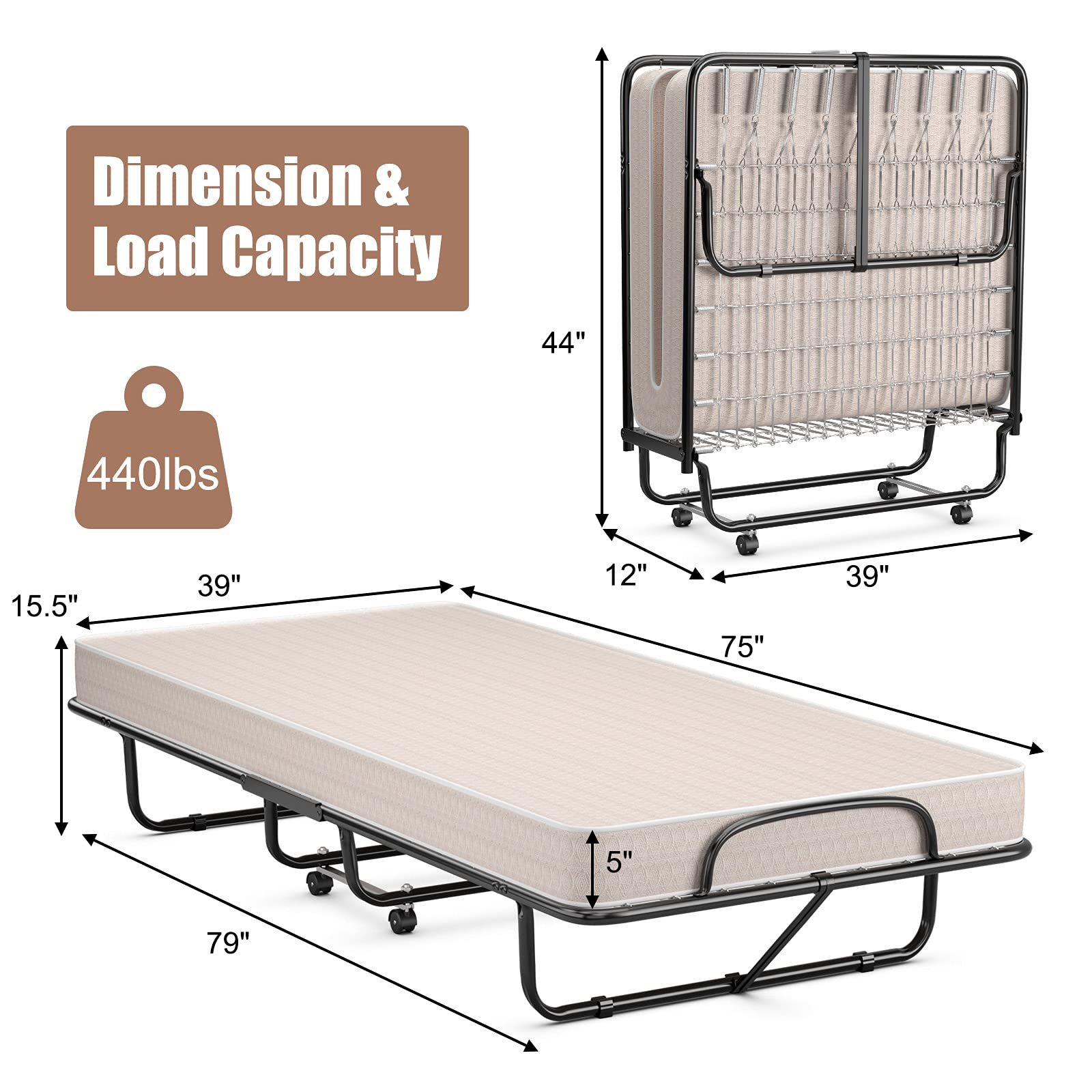 Giantex Rollaway Folding Bed