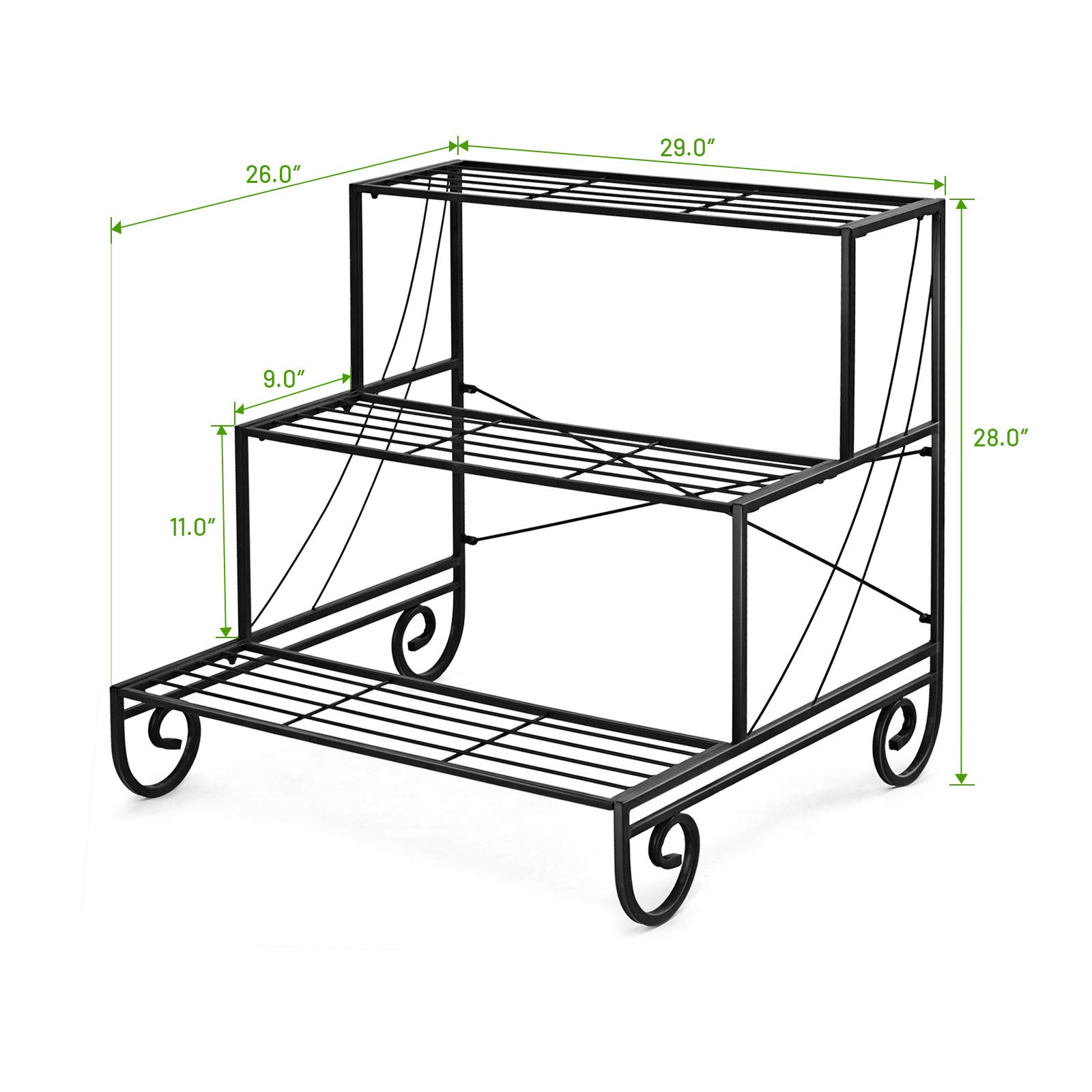 Giantex 3 Tier Metal Plant Stand, Stair Style Flower Pot Holder
