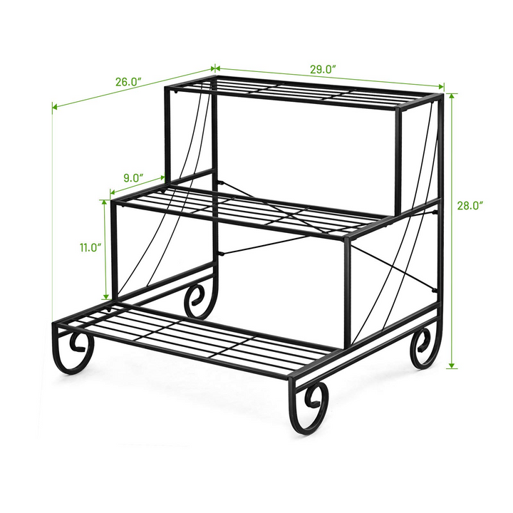 Giantex 3 Tier Metal Plant Stand, Stair Style Flower Pot Holder