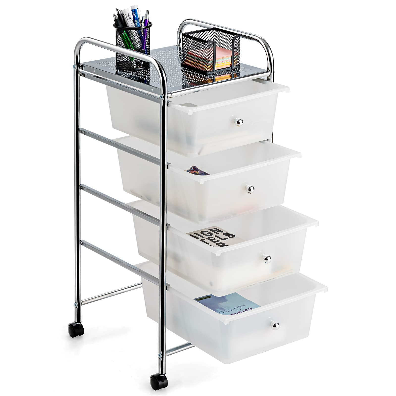 Giantex Rolling Cart with Drawers, Craft Organizer with Wheels