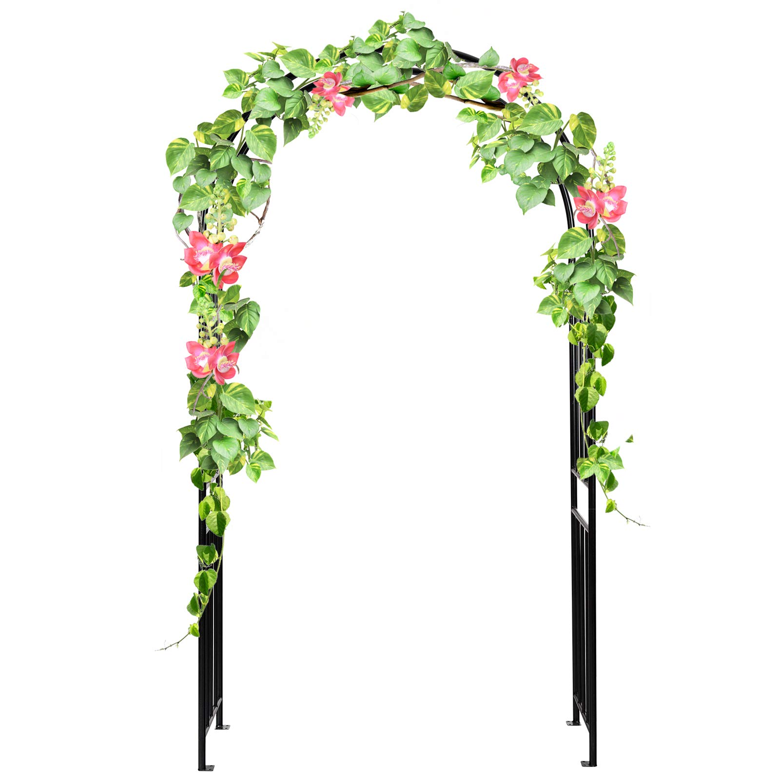 Giantex 7.2Ft Garden Arch, Outdoor Steel Arbor w/Stakes