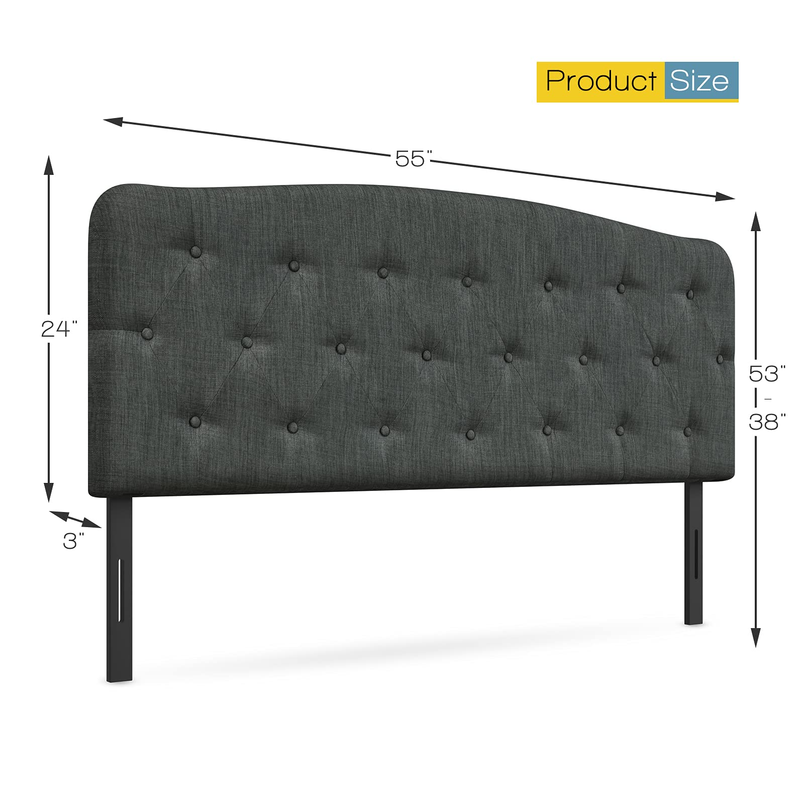 Giantex Upholstered Headboard, Button Tufted Headboard