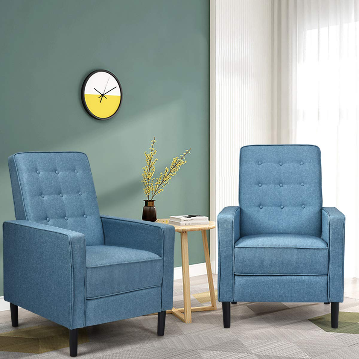 Set of 2 Push Back Recliner Chair - Giantex