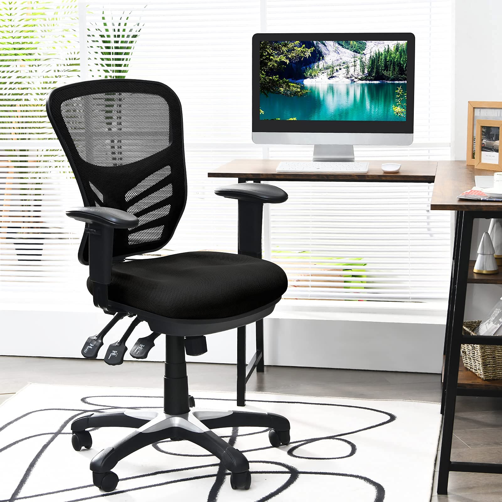 Giantex Seat Tilt Adjustment Office Chair for Working Studying Gaming