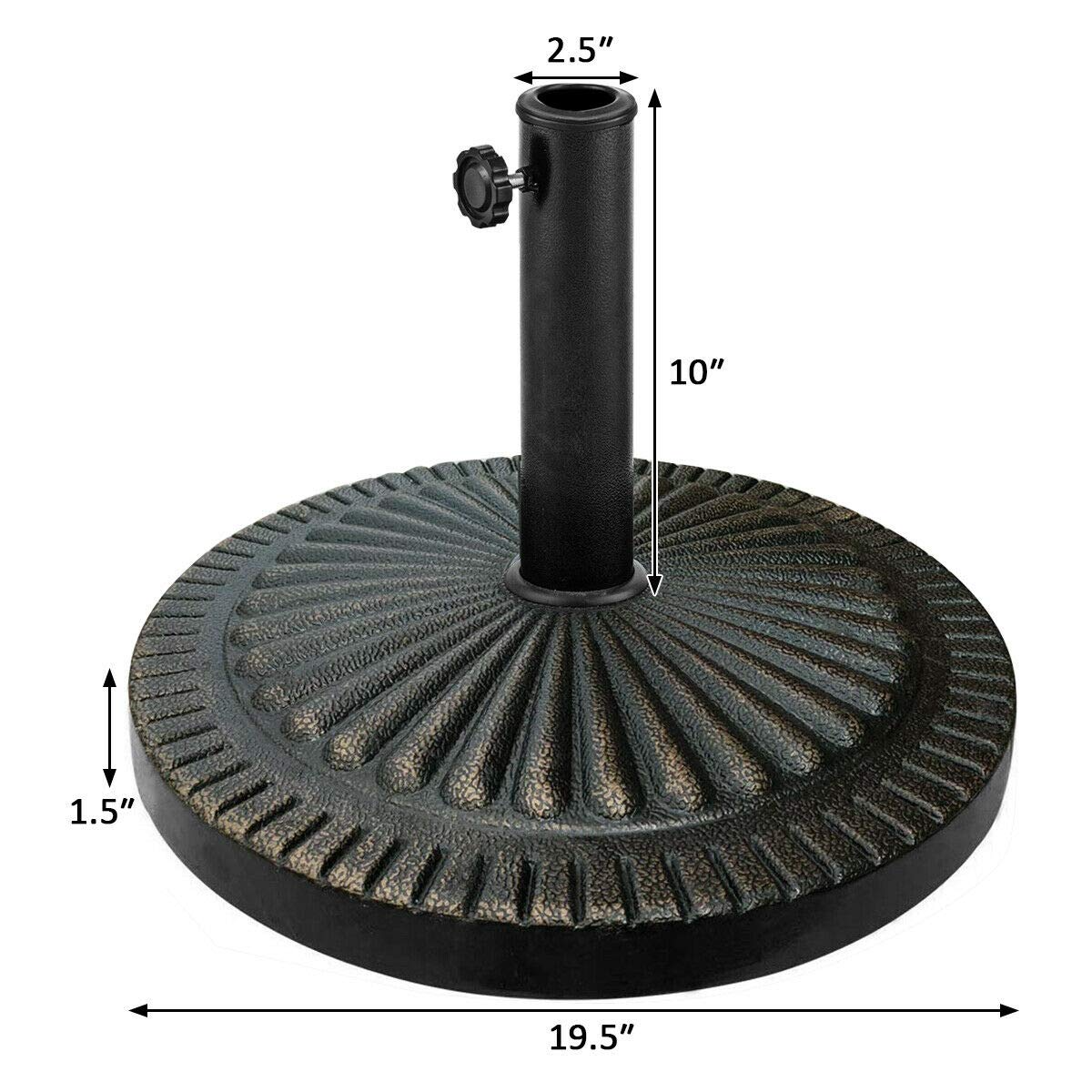 Giantex 31.5 lbs Patio Market Umbrella Base, Heavy Duty Cast Iron Resin Outdoor Stand