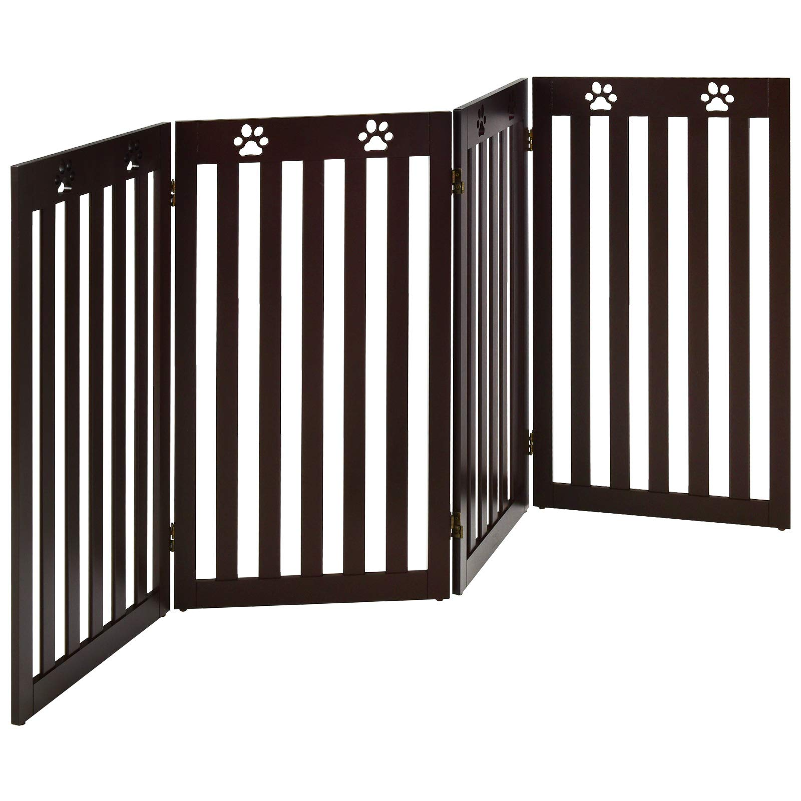 Giantex Wooden Freestanding Pet Gate, 4 Panel-36 inch Height Large Dog Fence
