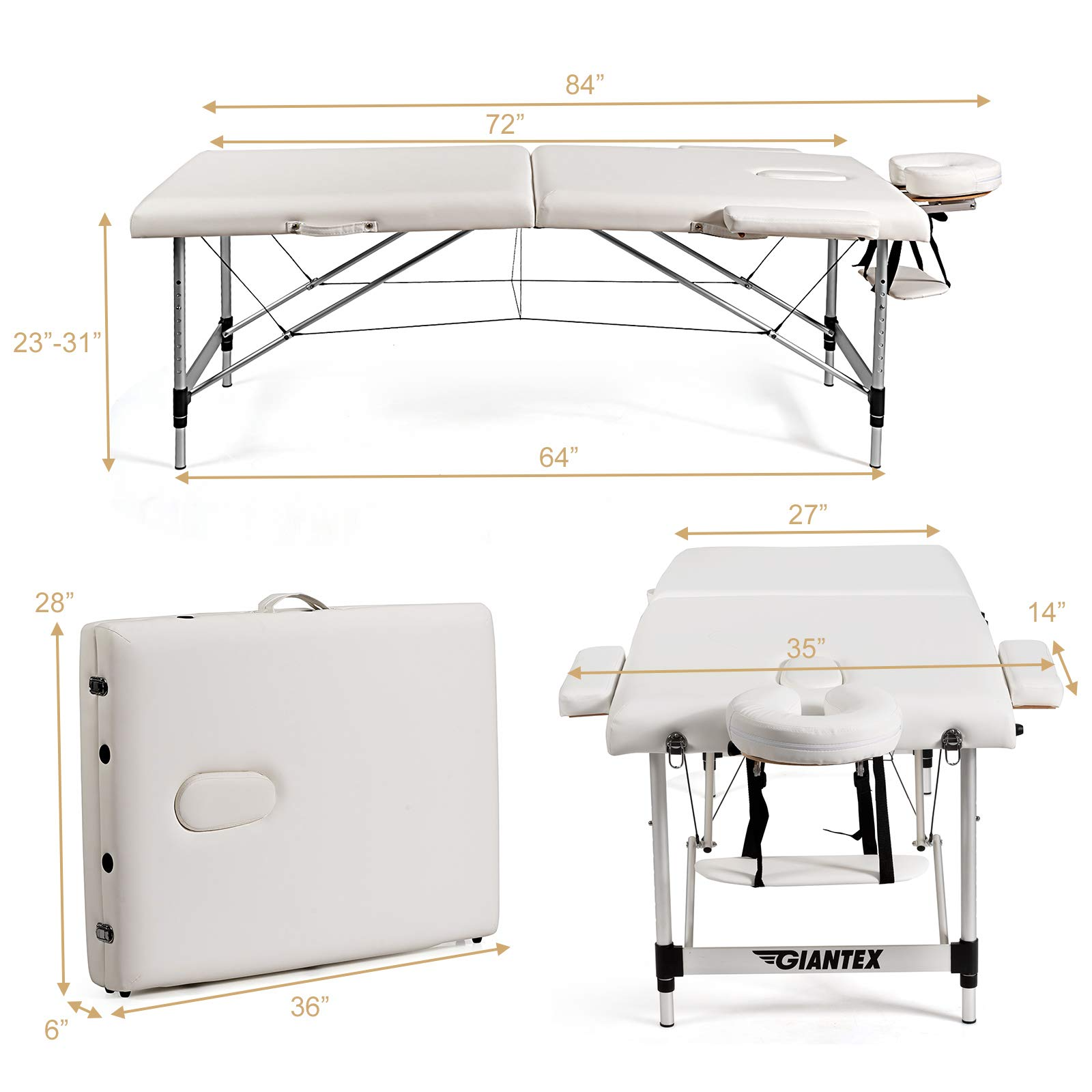 Giantex 84" Massage Table Professional Portable Massage Bed