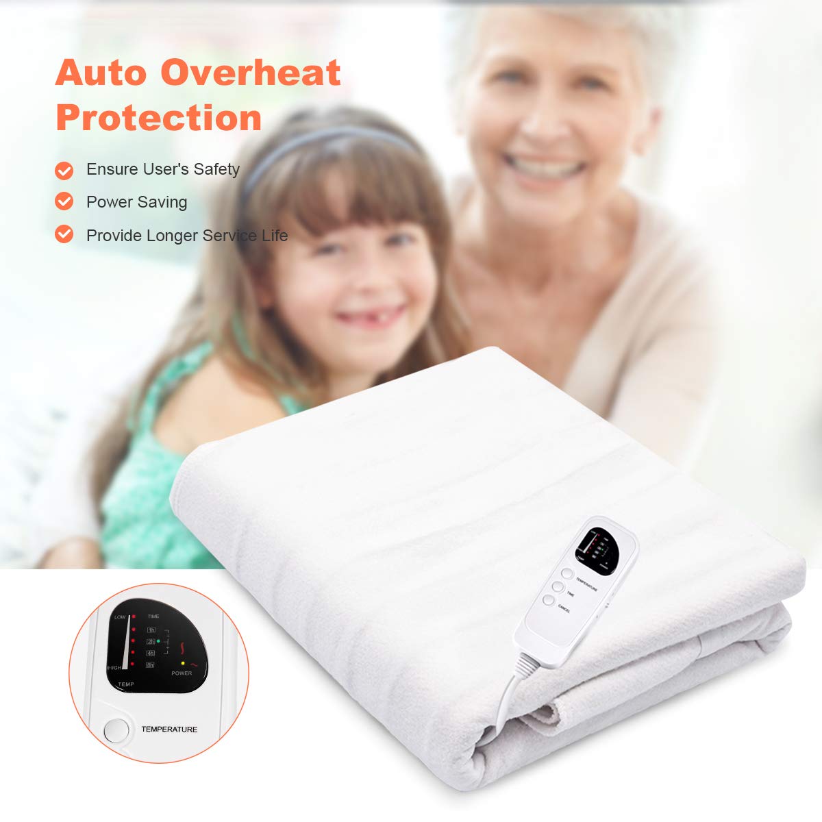 Giantex Spa Table Heating Pad with Digital Timer and Five Heat Settings, Auto Overheat Protection, Portable Electric Table Warmers