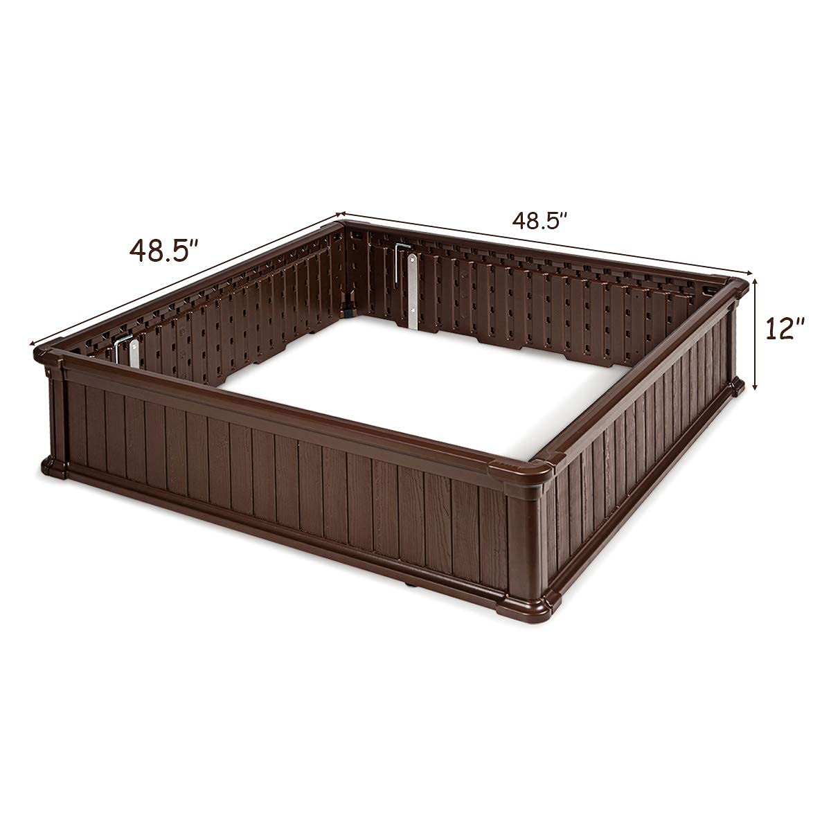 Planter for Flower Vegetables (48.5''Lx48.5''Wx12''H, Brown)