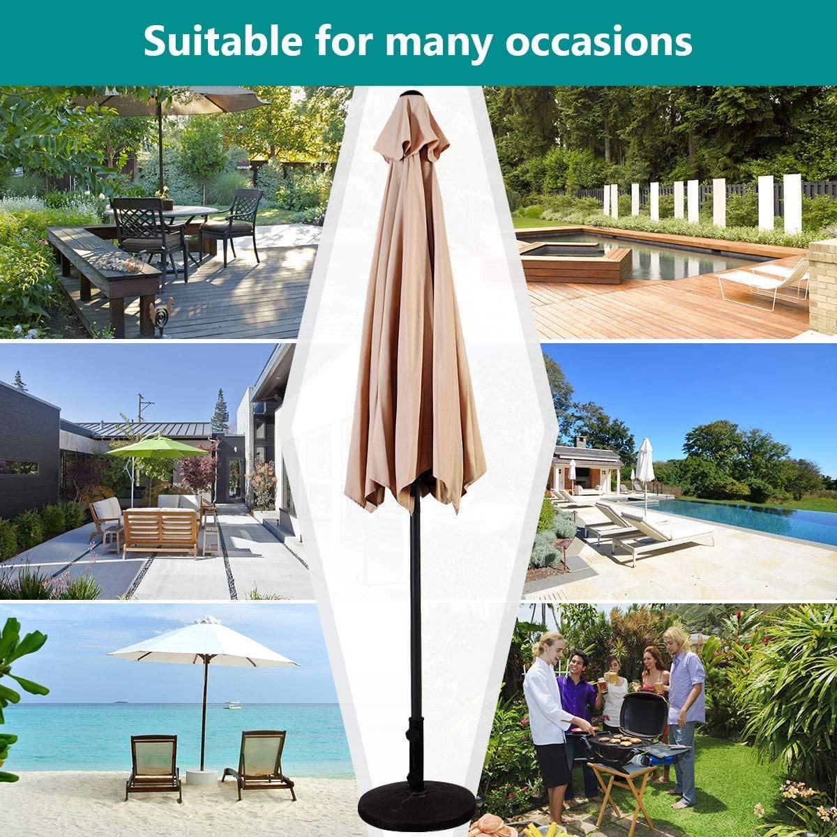 10ft Outdoor Patio Umbrella, Market Table umbrella w/ Tilt Adjustment and Crank, 180G Polyester - Giantexus
