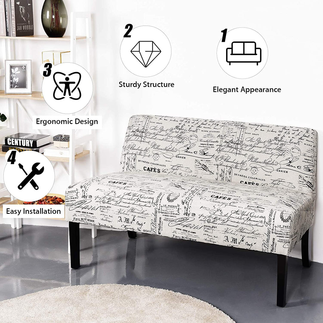 Armless Loveseat Sofa Modern Sofa Chair - Giantexus