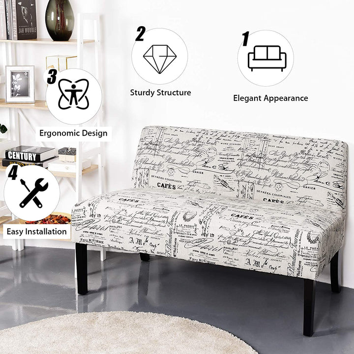 Armless Loveseat Sofa Modern Sofa Chair - Giantexus