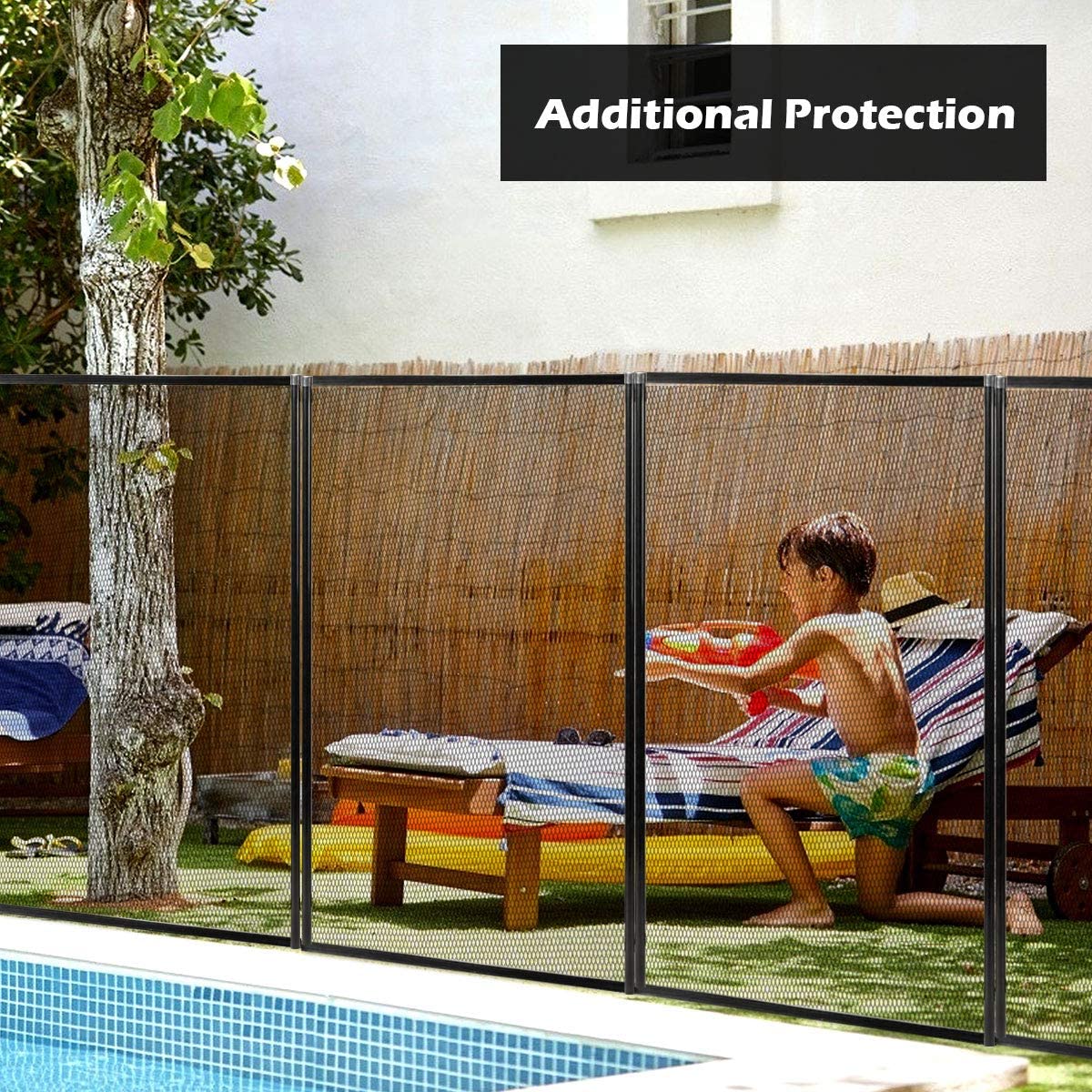 4Foot X12Foot Kit Safety Mesh Barrier W/ 2 Size Sleeves Removable Kids Garden Fence - Giantexus