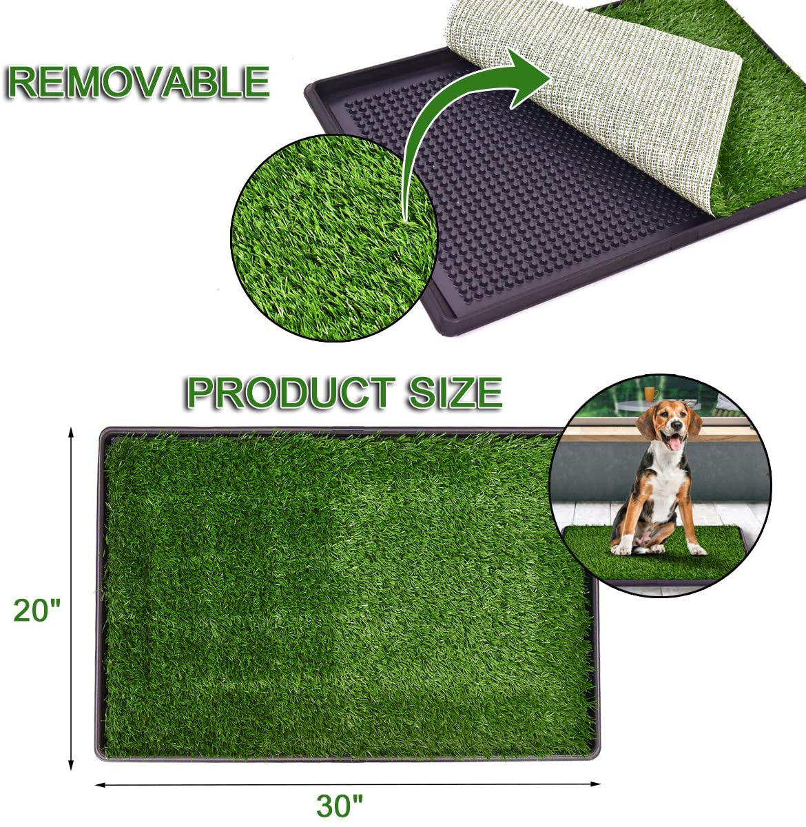 Giantex 30"x20" Puppy Pet Potty Grass Pee Pad