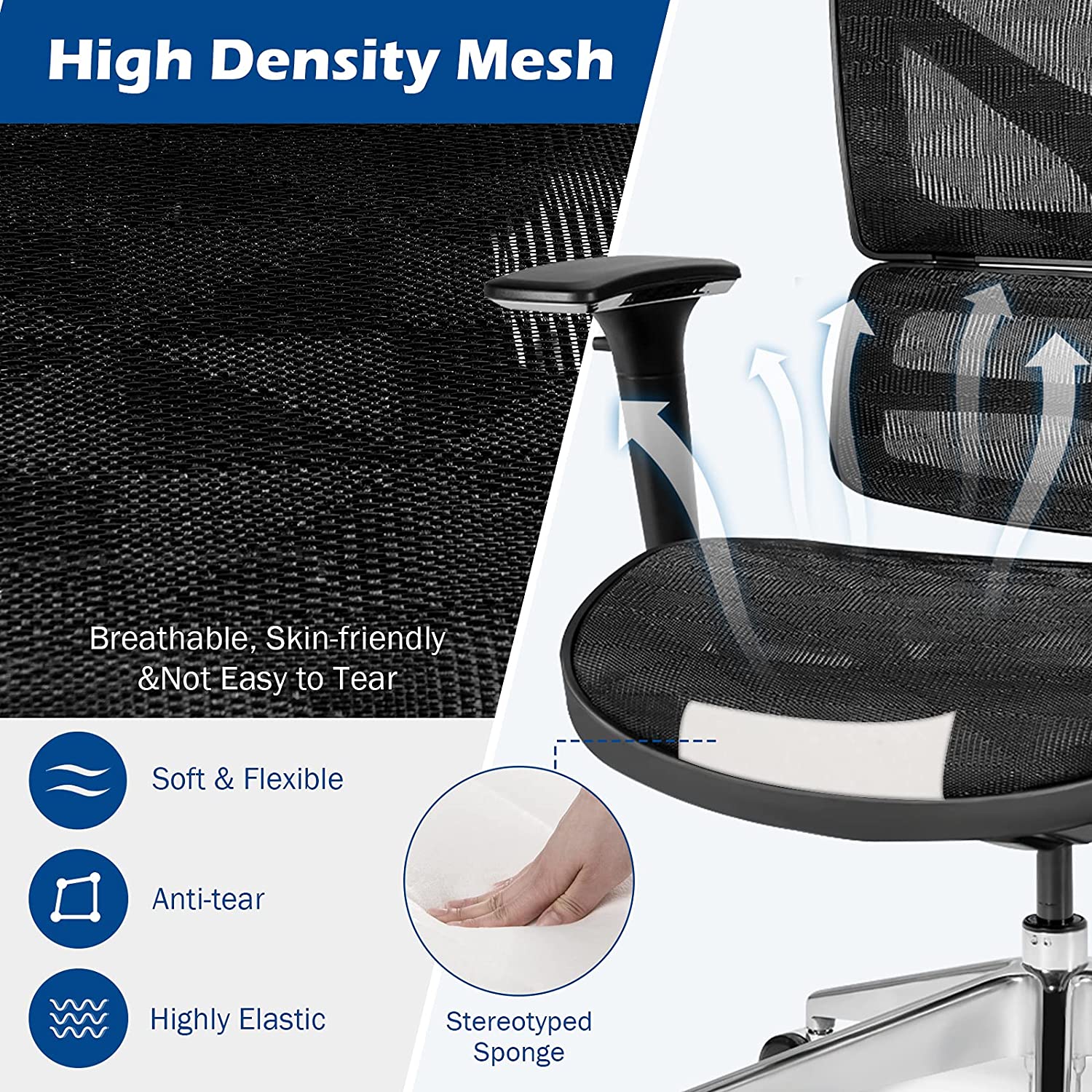 Ergonomic Mesh Office Chair, Breathable Mesh High Back Desk Chair