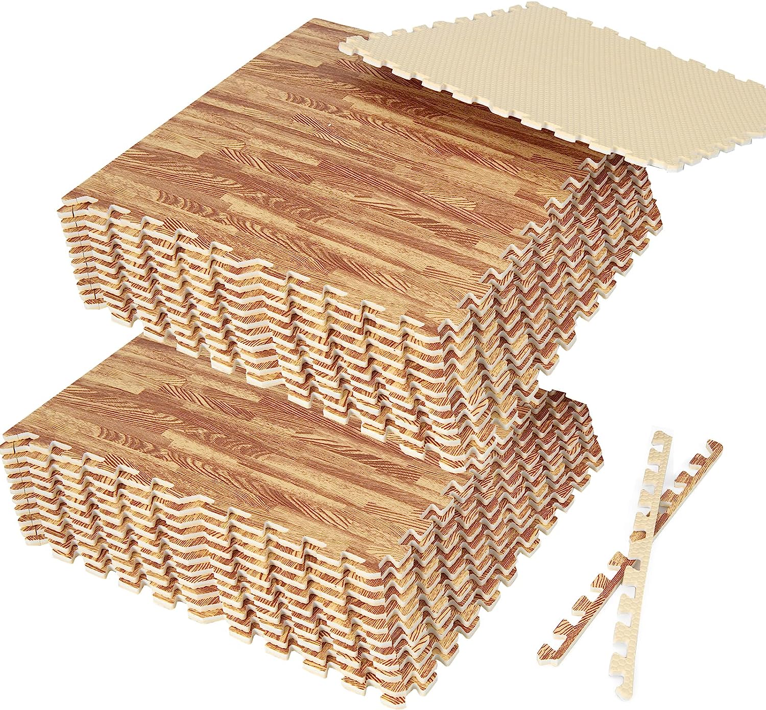 Giantex Foam Floor Tiles, 12 pcs Interlocking Foam Tiles with 24 Edge Pieces