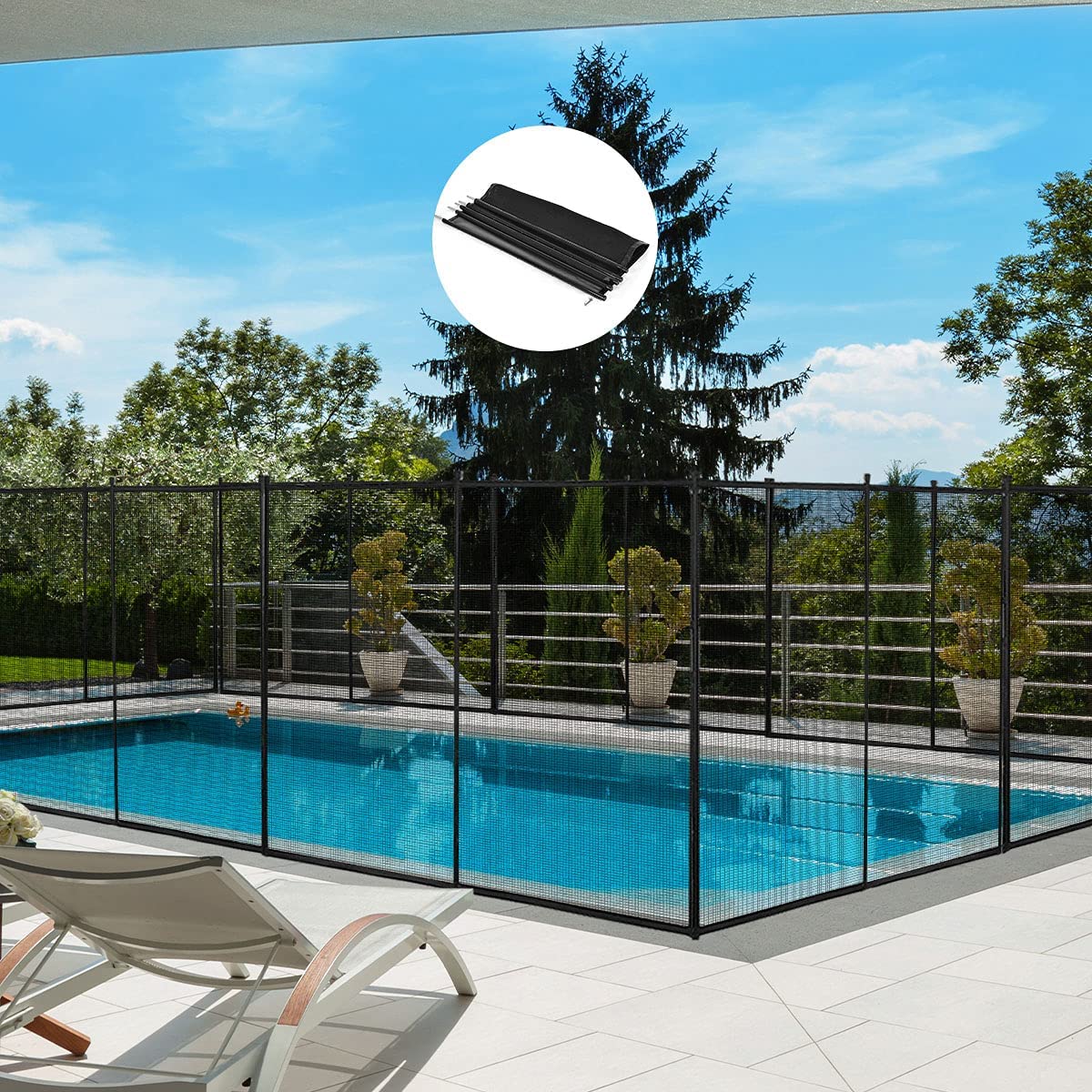 Pool Fence for In-Ground Easy DIY Installation Pool Barrier Safety Mesh