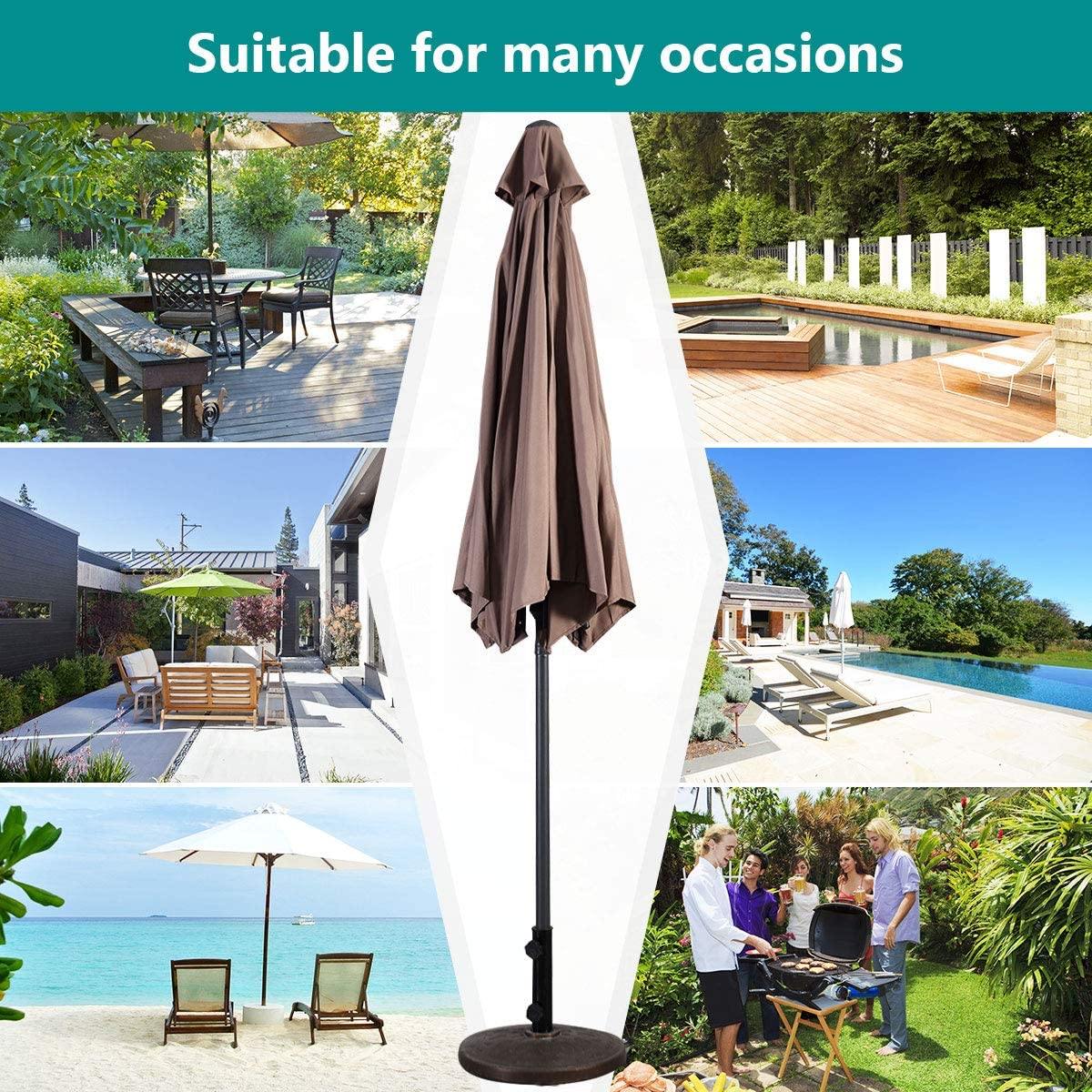 10ft Outdoor Patio Umbrella, Market Table umbrella w/ Tilt Adjustment and Crank, 180G Polyester - Giantexus