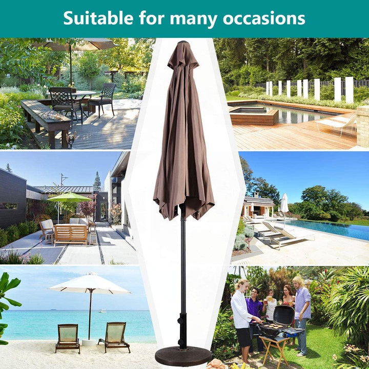 10ft Outdoor Patio Umbrella, Market Table umbrella w/ Tilt Adjustment and Crank, 180G Polyester - Giantexus