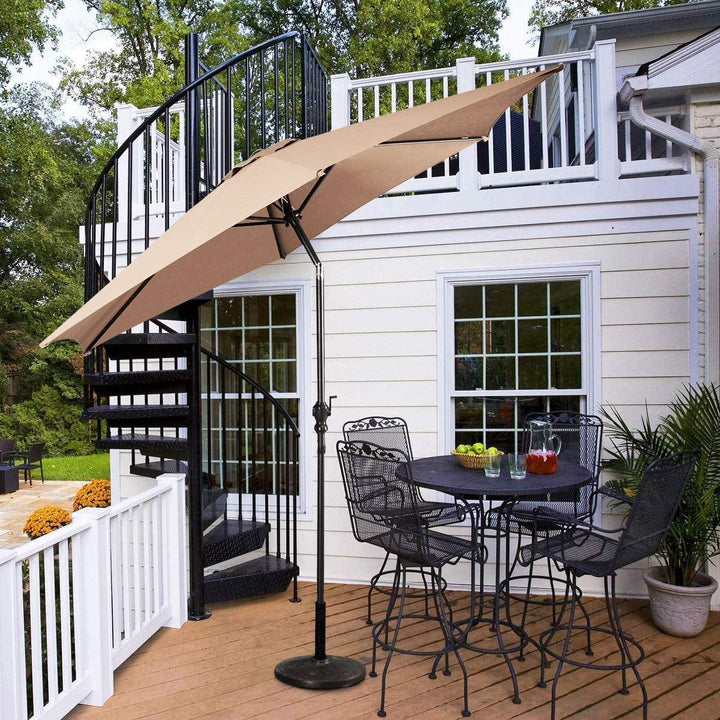 10ft Outdoor Patio Umbrella, Market Table umbrella w/ Tilt Adjustment and Crank, 180G Polyester - Giantexus