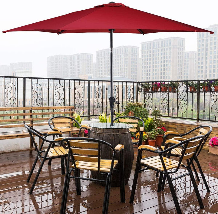 10ft Outdoor Patio Umbrella, Market Table umbrella w/ Tilt Adjustment and Crank, 180G Polyester - Giantexus